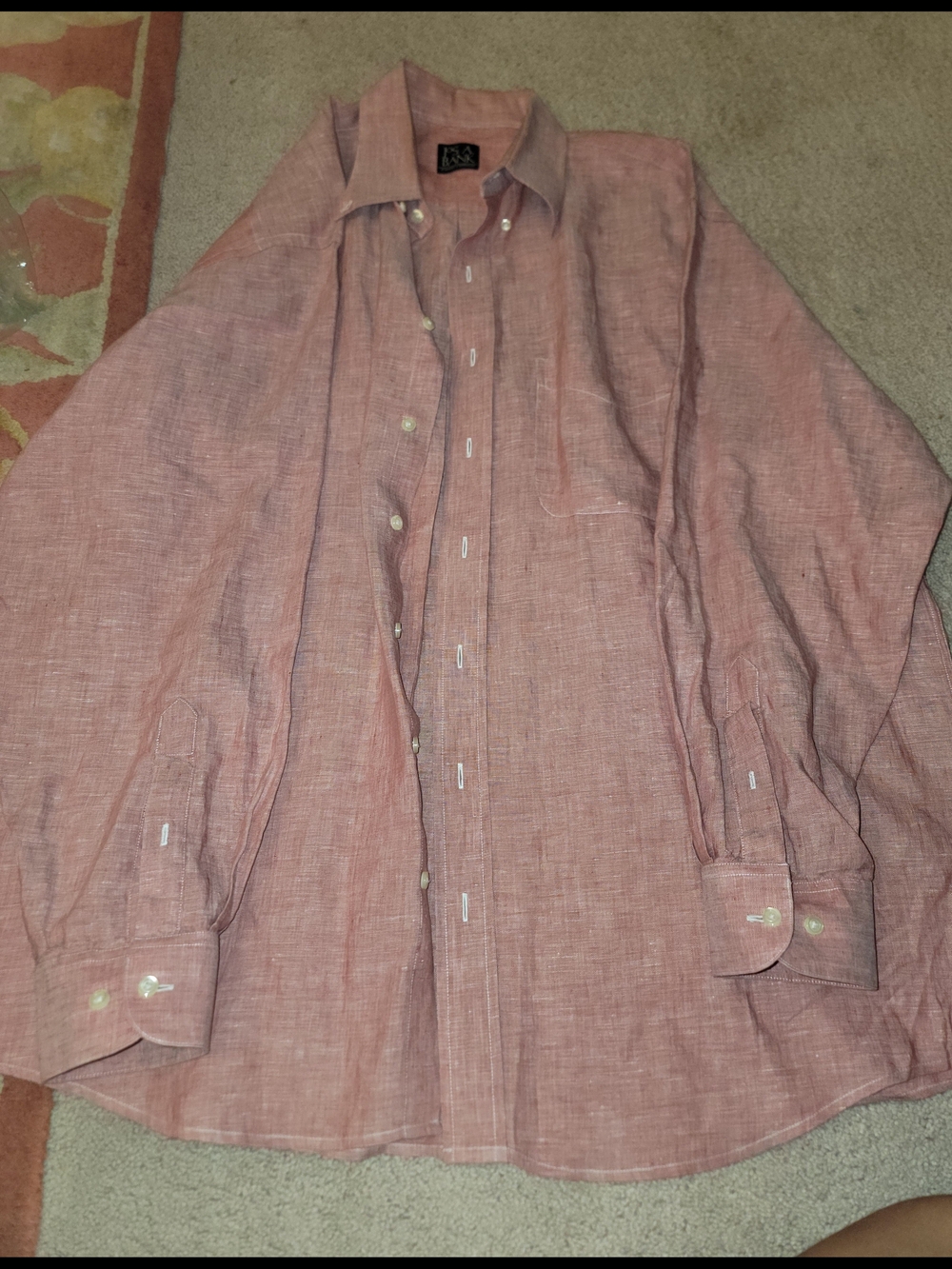 Jos. A. Bank Mens Casual Button-Down Shirt in Dusty Pink